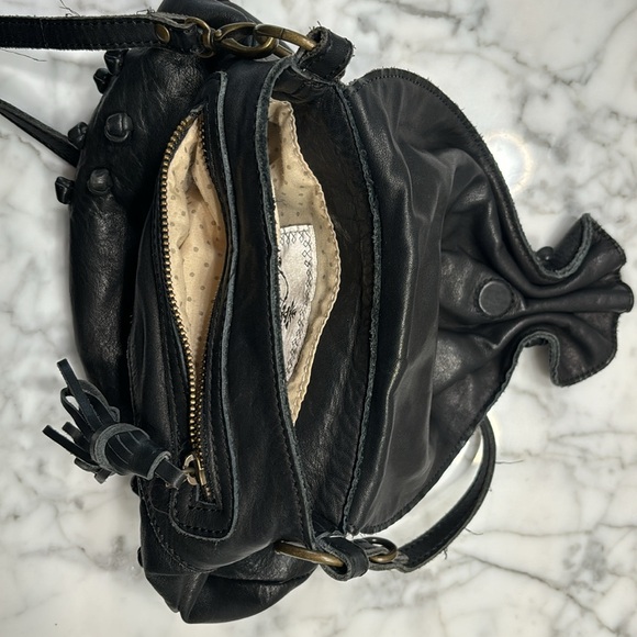 Vintage Miss Albright Navy Detailed Leather Crossbody Purse - Picture 5 of 5